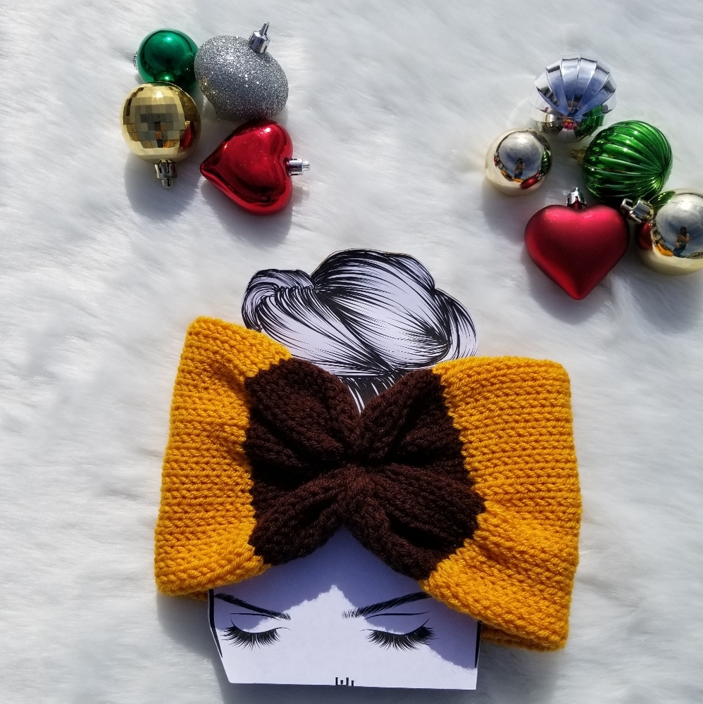 Rich.Meri Handmade Yellow Brown EarWarmer|HeadBand